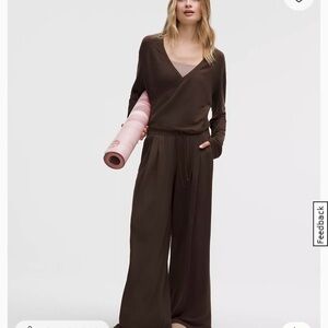 lululemon athletica BeCalm High-Rise Pleated Extra-Wide Leg Pant- walnut crunch